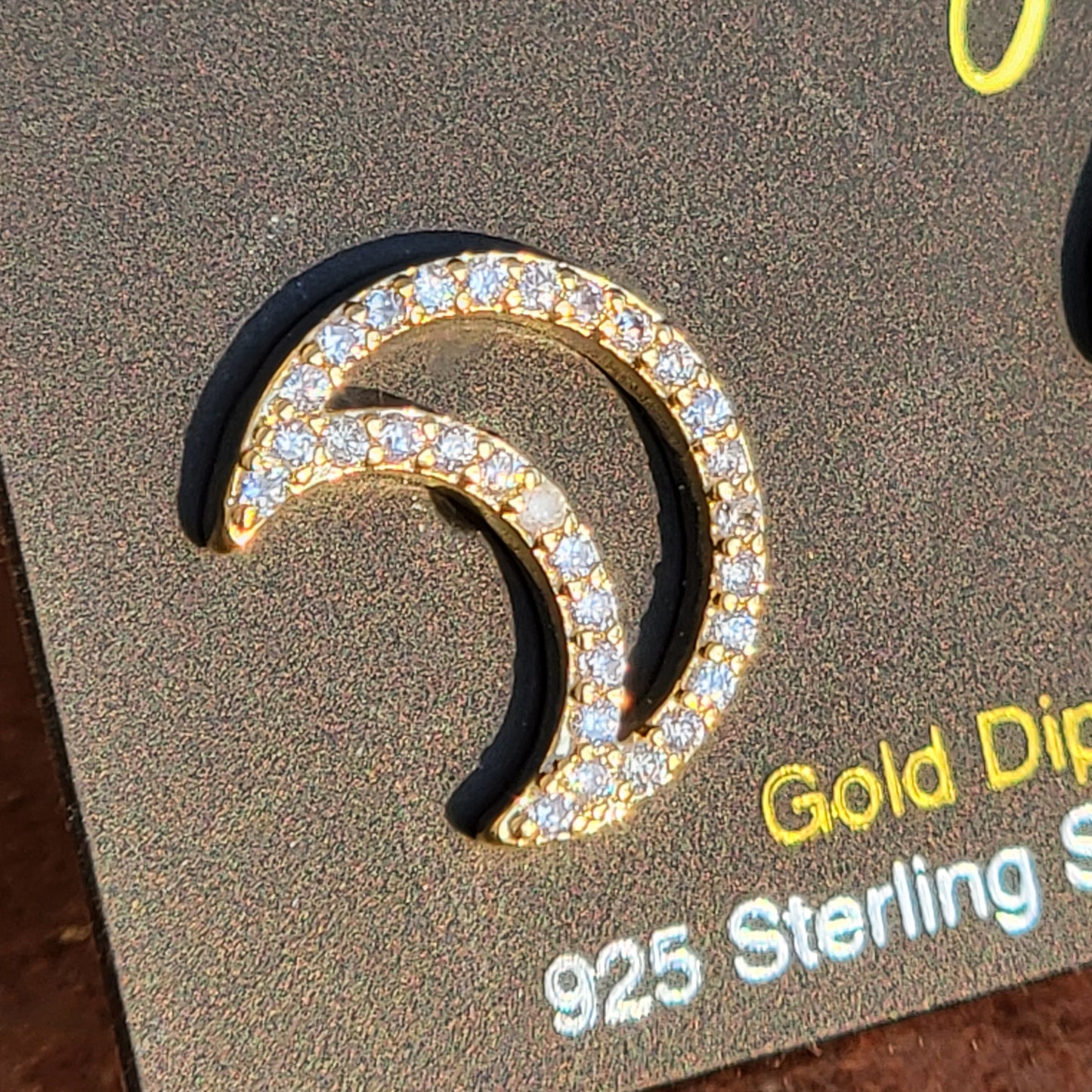 Gold Dipped Moon Earrings