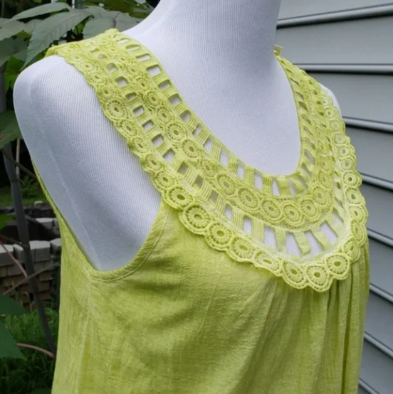 Light Green Crochet Chest Shift Dress